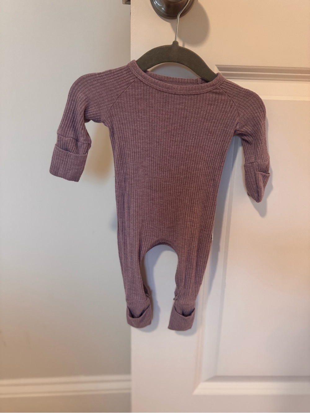 Little Sleepies Ribbed One-Piece Footie in Mauve